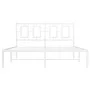 Estructura de cama de metal con cabecero blanca 135x190 cm de , Camas y somieres - Ref: Foro24-374289, Precio: 101,11 €, Desc...