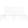 Metallbettgestell mit weißem Kopfteil 135x190 cm von , Betten und Lattenroste - Ref: Foro24-374289, Preis: 102,56 €, Rabatt: %