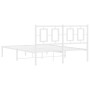Metallbettgestell mit weißem Kopfteil 135x190 cm von , Betten und Lattenroste - Ref: Foro24-374289, Preis: 102,56 €, Rabatt: %