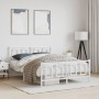 Estructura cama metal con cabecero y estribo blanco 135x190 cm de , Camas y somieres - Ref: Foro24-374307, Precio: 123,50 €, ...