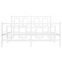 Metallbettgestell mit Kopfteil und weißem Fußteil 135x190 cm von , Betten und Lattenroste - Ref: Foro24-374307, Preis: 123,60...