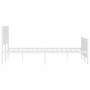 Metallbettgestell mit Kopfteil und weißem Fußteil 135x190 cm von , Betten und Lattenroste - Ref: Foro24-374307, Preis: 123,60...