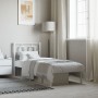 Estructura de cama de metal con cabecero blanco 75x190 cm de , Camas y somieres - Ref: Foro24-374280, Precio: 63,21 €, Descue...