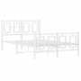 Metal bed frame with headboard and white footboard 120x190 cm by , Beds and slatted bases - Ref: Foro24-374305, Price: 119,34...