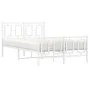 Metal bed frame with headboard and white footboard 120x190 cm by , Beds and slatted bases - Ref: Foro24-374305, Price: 117,68...