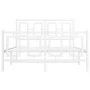 Metal bed frame with headboard and white footboard 120x190 cm by , Beds and slatted bases - Ref: Foro24-374305, Price: 117,68...
