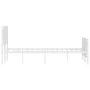 Metal bed frame with headboard and white footboard 120x190 cm by , Beds and slatted bases - Ref: Foro24-374305, Price: 117,68...
