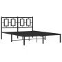 Estructura de cama con cabecero metal negro 140x200 cm de , Camas y somieres - Ref: Foro24-374242, Precio: 141,09 €, Descuent...
