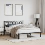 Estructura de cama con cabecero metal negro 140x200 cm de , Camas y somieres - Ref: Foro24-374242, Precio: 143,74 €, Descuent...