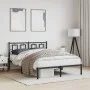 Estructura de cama con cabecero metal negro 140x200 cm de , Camas y somieres - Ref: Foro24-374242, Precio: 141,09 €, Descuent...