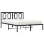 Estructura de cama con cabecero metal negro 140x200 cm de , Camas y somieres - Ref: Foro24-374242, Precio: 141,09 €, Descuent...