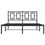 Estructura de cama con cabecero metal negro 140x200 cm de , Camas y somieres - Ref: Foro24-374242, Precio: 141,09 €, Descuent...