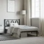 Estructura de cama con cabecero metal negro 100x190 cm de , Camas y somieres - Ref: Foro24-374235, Precio: 76,50 €, Descuento: %