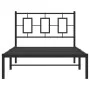 Estructura de cama con cabecero metal negro 100x190 cm de , Camas y somieres - Ref: Foro24-374235, Precio: 76,50 €, Descuento: %