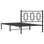 Estructura de cama con cabecero metal negro 100x190 cm de , Camas y somieres - Ref: Foro24-374235, Precio: 76,50 €, Descuento: %