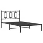 Bed frame with black metal headboard 107x203 cm by , Beds and slatted bases - Ref: Foro24-374237, Price: 79,23 €, Discount: %