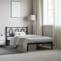 Bed frame with black metal headboard 107x203 cm by , Beds and slatted bases - Ref: Foro24-374237, Price: 79,23 €, Discount: %