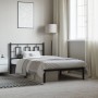 Estructura de cama con cabecero metal negro 107x203 cm de , Camas y somieres - Ref: Foro24-374237, Precio: 80,34 €, Descuento: %