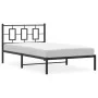 Bed frame with black metal headboard 107x203 cm by , Beds and slatted bases - Ref: Foro24-374237, Price: 79,23 €, Discount: %