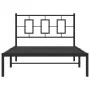 Bed frame with black metal headboard 107x203 cm by , Beds and slatted bases - Ref: Foro24-374237, Price: 79,23 €, Discount: %