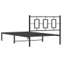 Bed frame with black metal headboard 107x203 cm by , Beds and slatted bases - Ref: Foro24-374237, Price: 79,23 €, Discount: %