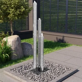 Fuente de jardín de acero inoxidable plateado 48x34x153 cm de vidaXL, Fuentes y cascadas - Ref: Foro24-48092, Precio: 418,25 ...