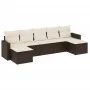 7-piece garden sofa set with brown PE rattan cushions by , Garden sets - Ref: Foro24-3219333, Price: 418,38 €, Discount: %