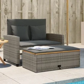 Gartensofa mit 2-Sitzer-Kissen, synthetisches rattangraues Holz von , Outdoor-Sofas - Ref: Foro24-365142, Preis: 303,23 €, Ra...