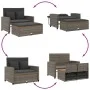 Garden sofa with cushions, 2 seats, synthetic rattan, gray wood by , Outdoor sofas - Ref: Foro24-365142, Price: 309,47 €, Dis...