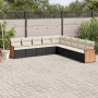 Set aus 8-teiligen Gartensofas und Kissen Kunstrattan schwarz von , Gartensets - Ref: Foro24-3260138, Preis: 529,39 €, Rabatt: %
