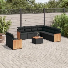 Set Gartensofas 10 Stück Kissen synthetisches Rattan schwarz von , Gartensets - Ref: Foro24-3260186, Preis: 651,80 €, Rabatt: %