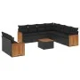 Garden sofa set 10 pieces with black synthetic rattan cushions by , Garden sets - Ref: Foro24-3260186, Price: 650,35 €, Disco...