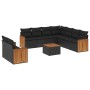 Set Gartensofas 10 Stück Kissen synthetisches Rattan schwarz von , Gartensets - Ref: Foro24-3260186, Preis: 635,79 €, Rabatt: %