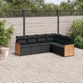 6-piece garden sofa set with black synthetic rattan cushions by , Garden sets - Ref: Foro24-3260081, Price: 397,92 €, Discoun...