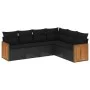 6-piece garden sofa set with black synthetic rattan cushions by , Garden sets - Ref: Foro24-3260081, Price: 400,10 €, Discoun...