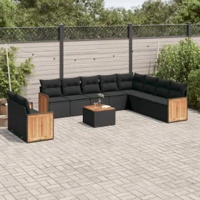 Set mit 11 Stück Gartensofas und Kissen synthetisches Rattan schwarz von , Gartensets - Ref: Foro24-3260200, Preis: 684,06 €,...