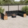 Garden sofa set 11 pieces and black synthetic rattan cushions by , Garden sets - Ref: Foro24-3260200, Price: 684,09 €, Discou...