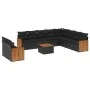 Garden sofa set 11 pieces and black synthetic rattan cushions by , Garden sets - Ref: Foro24-3260200, Price: 684,09 €, Discou...