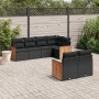 7-teiliges Garten-Esszimmerset und Kissen synthetisches Rattan schwarz von , Gartensets - Ref: Foro24-3260221, Preis: 485,14 ...