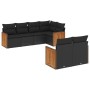 7-teiliges Garten-Esszimmerset und Kissen synthetisches Rattan schwarz von , Gartensets - Ref: Foro24-3260221, Preis: 485,14 ...