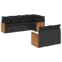 7-teiliges Garten-Esszimmerset und Kissen synthetisches Rattan schwarz von , Gartensets - Ref: Foro24-3260221, Preis: 497,49 ...