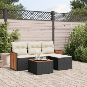 5-piece garden furniture set with black synthetic rattan cushions by , Garden sets - Ref: Foro24-3259991, Price: 299,72 €, Di...
