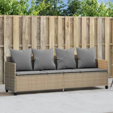 Lounger with beige synthetic rattan cushions by , Loungers - Ref: Foro24-368347, Price: 226,40 €, Discount: %