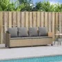 Lounger with beige synthetic rattan cushions by , Loungers - Ref: Foro24-368347, Price: 226,40 €, Discount: %