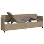 Lounger with beige synthetic rattan cushions by , Loungers - Ref: Foro24-368347, Price: 226,40 €, Discount: %