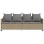 Lounger with beige synthetic rattan cushions by , Loungers - Ref: Foro24-368347, Price: 226,40 €, Discount: %