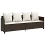 Lounger with brown synthetic rattan cushions by , Loungers - Ref: Foro24-368345, Price: 226,40 €, Discount: %