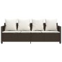 Lounger with brown synthetic rattan cushions by , Loungers - Ref: Foro24-368345, Price: 230,14 €, Discount: %