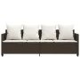 Lounger with brown synthetic rattan cushions by , Loungers - Ref: Foro24-368345, Price: 226,40 €, Discount: %