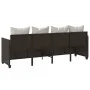 Lounger with brown synthetic rattan cushions by , Loungers - Ref: Foro24-368345, Price: 226,40 €, Discount: %
